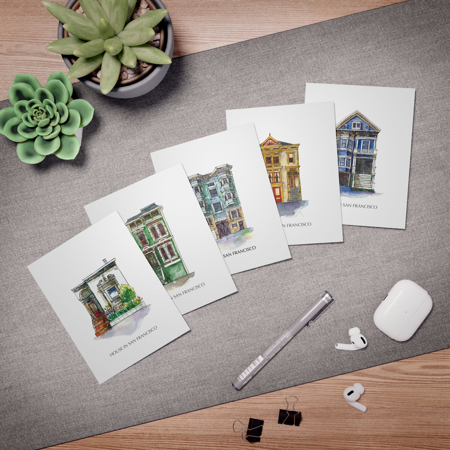 Victorian House Greeting Cards (5-Pack)