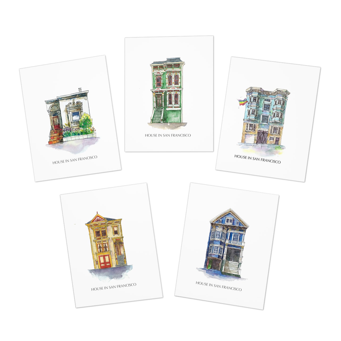 Victorian House Greeting Cards (5-Pack)