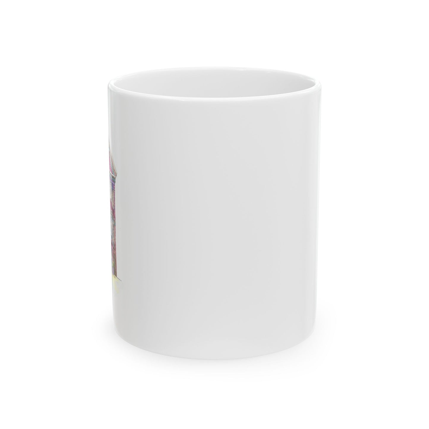 Floral Watercolor Cat Ceramic Mug (11oz/15oz) — Cute Pet Lover Coffee Cup