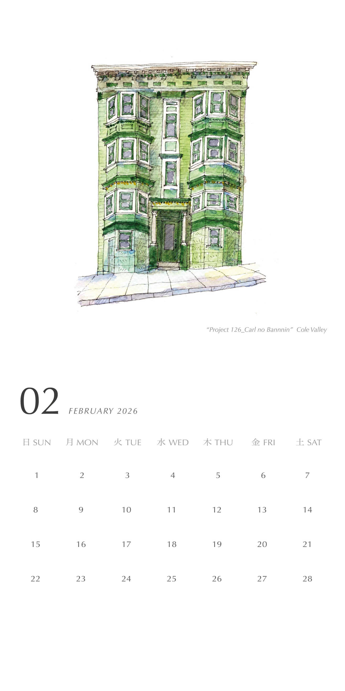 Calendar 2026_ Houses in San Francisco